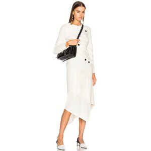 PROENZA SCHOULER White Satin Sable Midi Dress MSRP $2650 Like new! Size 0 *RARE*